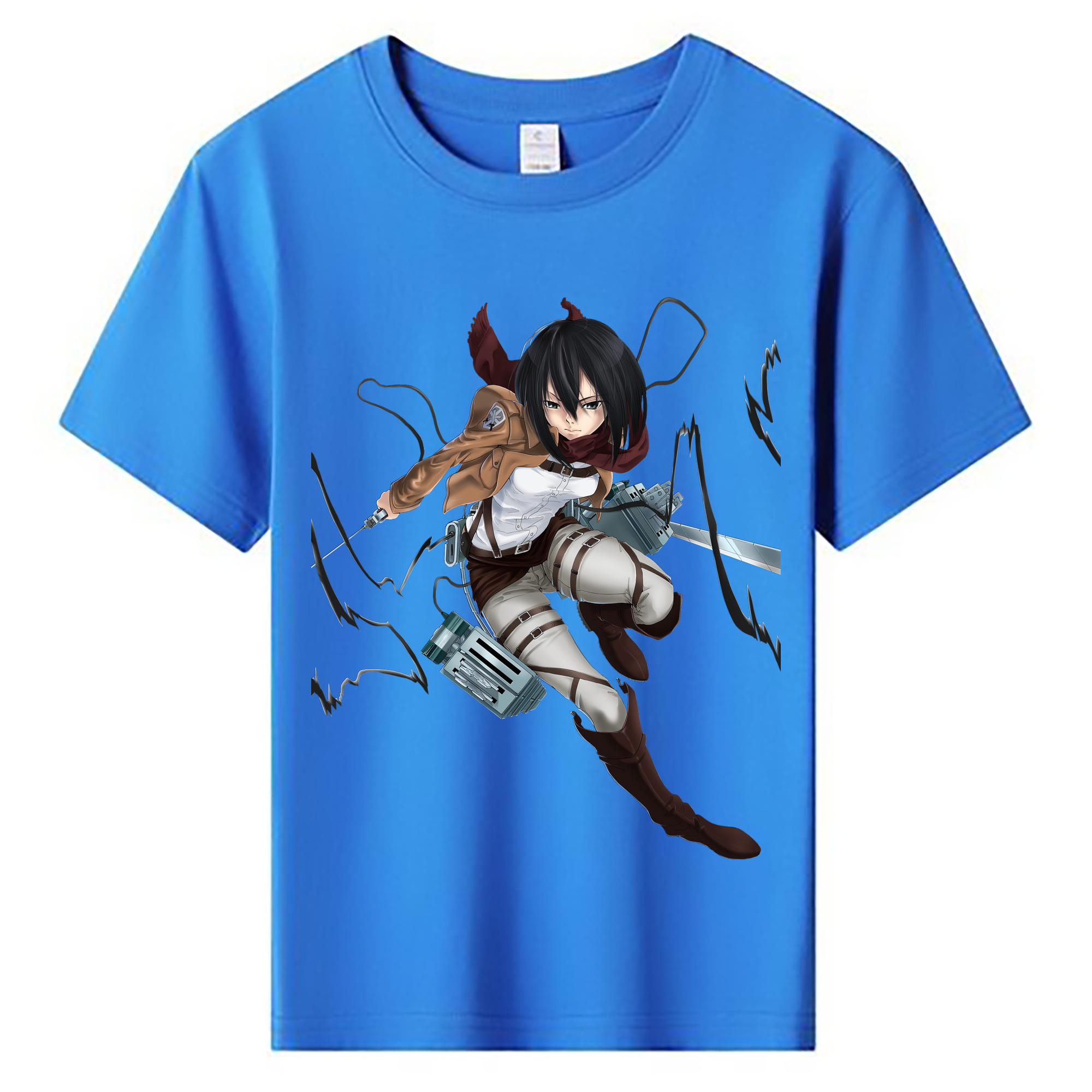 （画像用） 進撃の巨人 ミカサ·アッカーマン Attack on Titan Mikasa Ackerman 綿100％キッズTシャツ（フロントプリント）